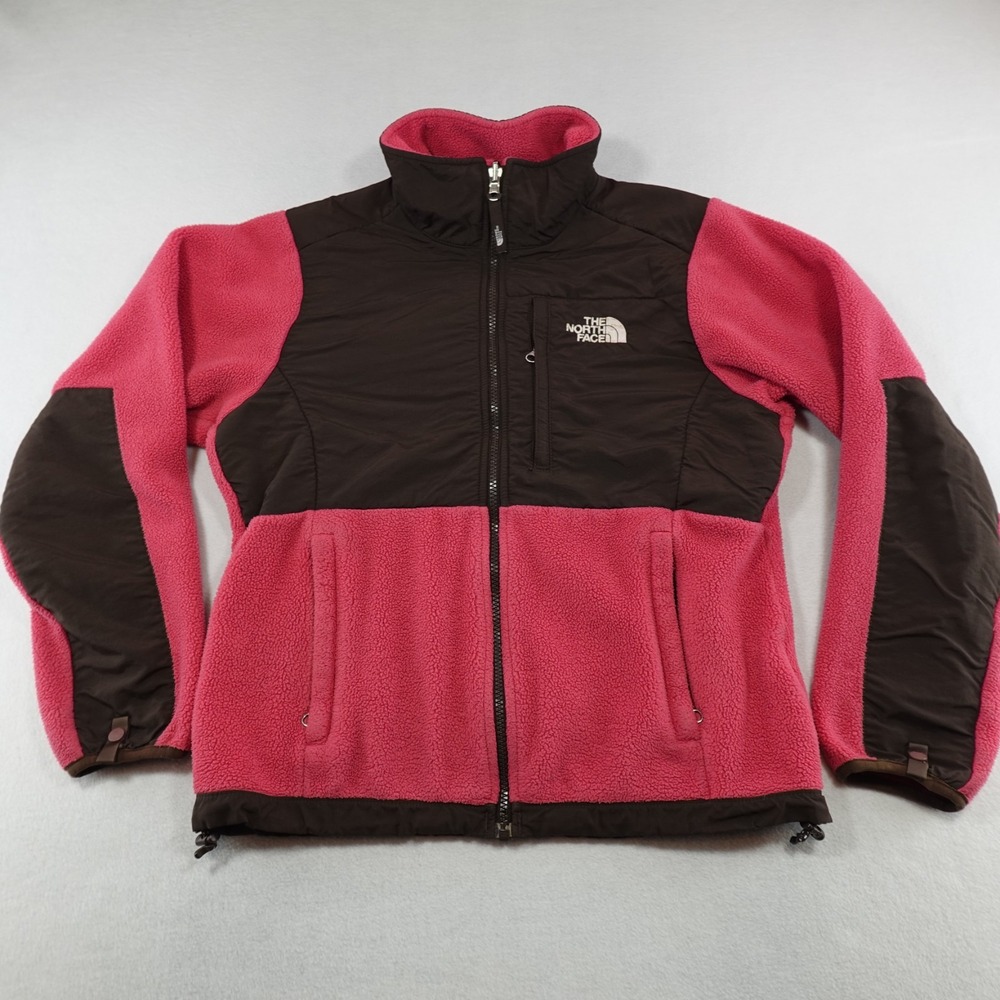 The‎ North Face Women S/P Brown Pink Retro Denali Fleece Sherpa Zip Jacket Flaw